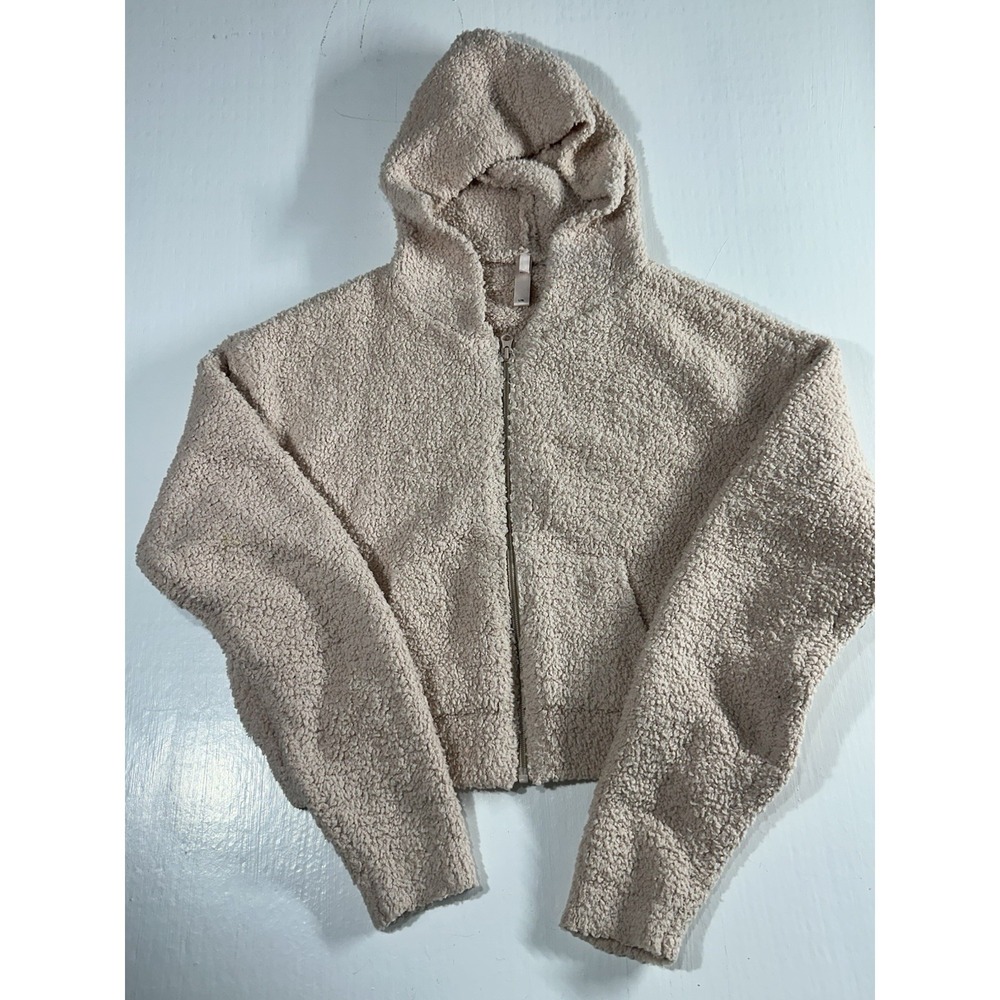 SKIMS Cozy Cropped Women's Zip Up Hoodie Light Pink Size L/XL - Picture 1 of 8